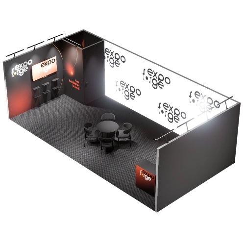 Messestand 4×8, 3 Wände, Premium