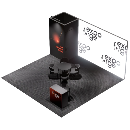 Messestand 5×5, 1 Wand, Premium