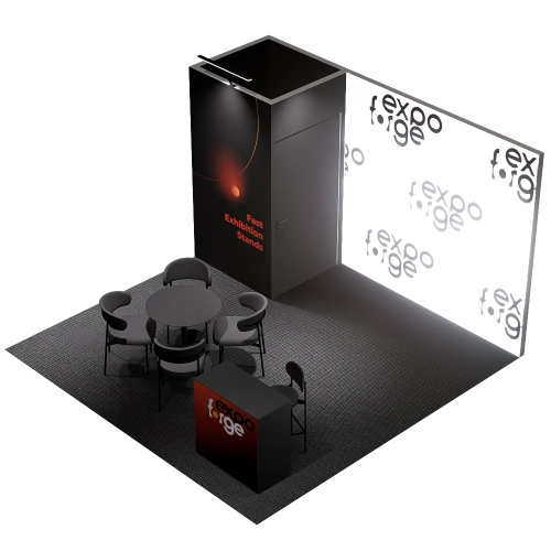 Messestand 4×4, 1 Wand, Premium