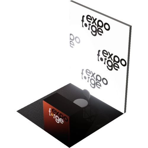 Messestand 2×2, 1 Wand, Premium