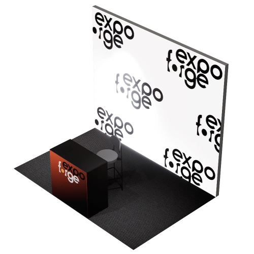 Messestand 2×3, 1 Wand, Premium