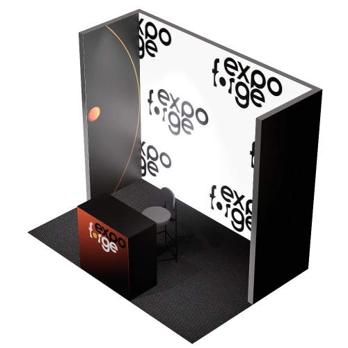 Messestand 2×3, 3 Wände, Premium