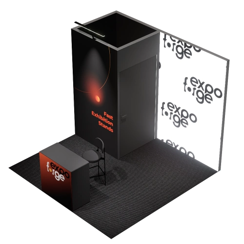 Messestand 3×3, 1 Wand, Premium