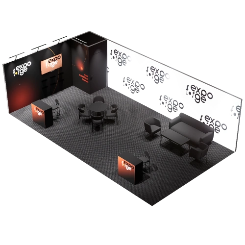 Messestand 5×9, 2 Wände, Premium