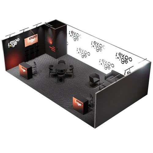 Messestand 5×9, 3 Wände, Premium