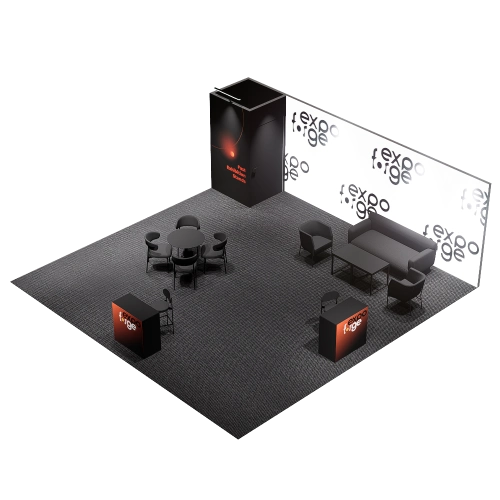 Messestand 7×7, 1 Wand, Premium