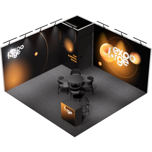 Messestand 5×5, 2 Wände, Pro