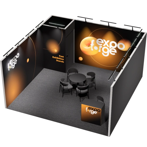 Messestand 5×5, 3 Wände, Pro