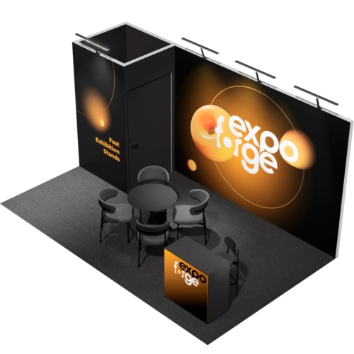 Messestand 3×4, 1 Wand, Pro