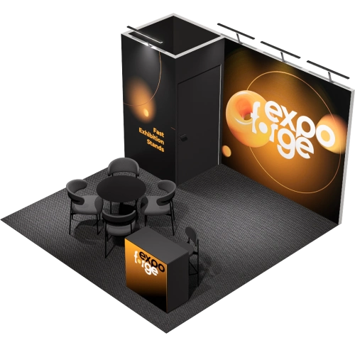 Messestand 4×4, 1 Wand, Pro