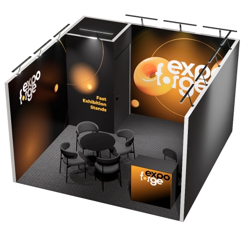 Messestand 4×4, 3 Wände, Pro