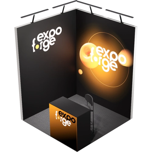 Messestand 2×2, 2 Wände, Pro