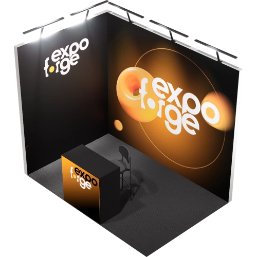 Messestand 2×3, 2 Wände, Pro