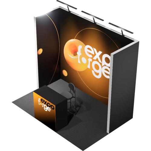 Messestand 2×3, 3 Wände, Pro