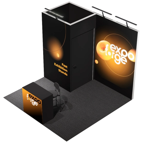 Messestand 3×3, 1 Wand, Pro