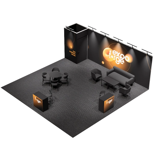 Messestand 7×7, 1 Wand, Pro