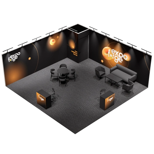 Messestand 7×7, 2 Wände, Pro