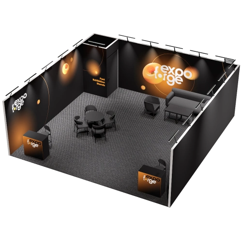 Messestand 7×7, 3 Wände, Pro