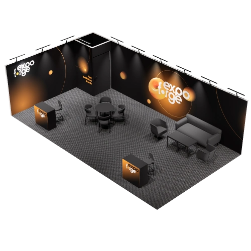 Messestand 5×9, 2 Wände, Pro