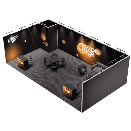 Messestand 5×9, 3 Wände, Pro