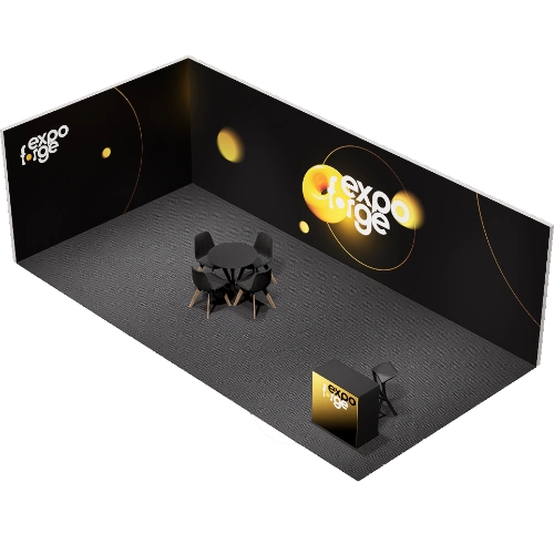 Messestand 4×8, 2 Wände, Standard