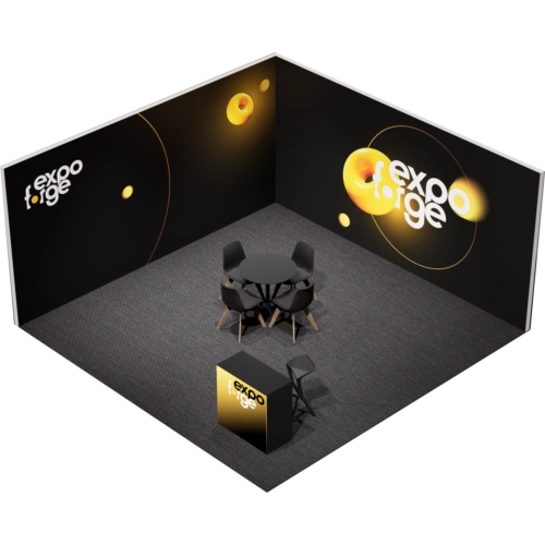 Messestand 5×5, 2 Wände, Standard