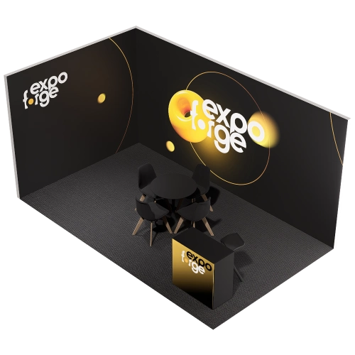 Messestand 3×4, 2 Wände, Standard