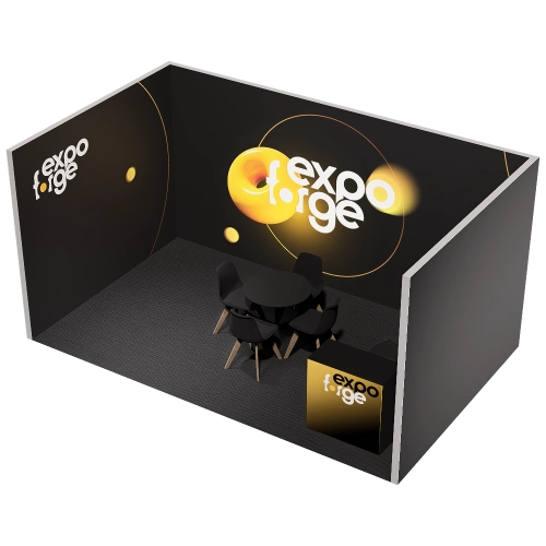 Messestand 3×4, 3 Wände, Standard