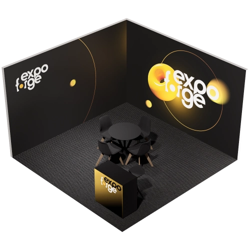 Messestand 4×4, 2 Wände, Standard