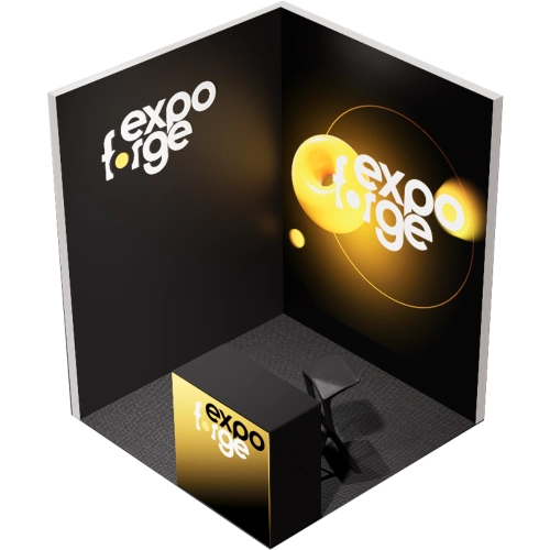 Messestand 2×2, 2 Wände, Standard