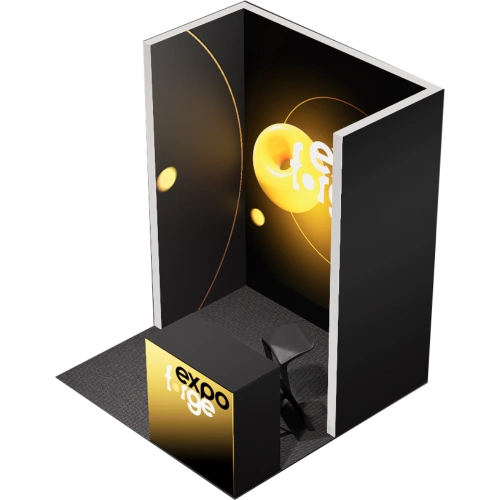 Messestand 2×2, 3 Wände, Standard