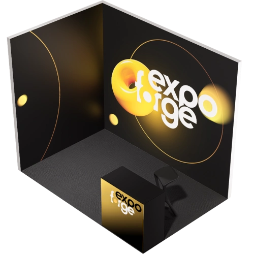 Messestand 2×3, 2 Wände, Standard