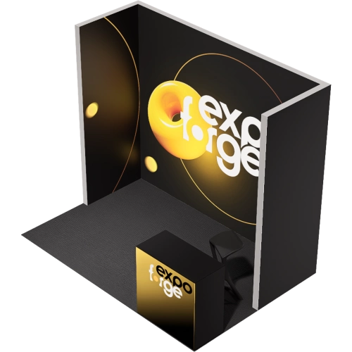 Messestand 2×3, 3 Wände, Standard