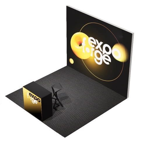 Messestand 3×3, 1 Wand, Standard