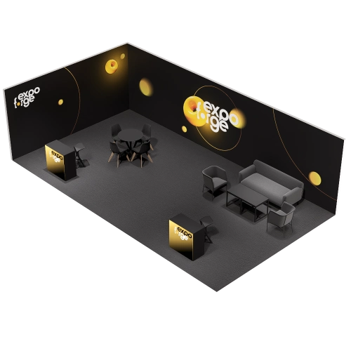 Messestand 5×9, 2 Wände, Standard