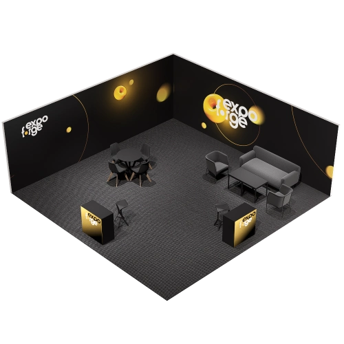 Messestand 7×7, 2 Wände, Standard