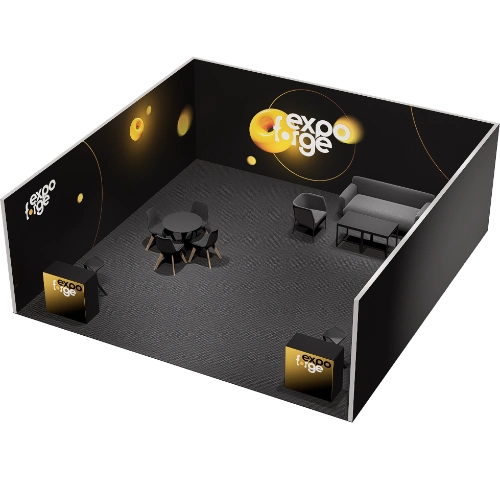 Messestand 7×7, 3 Wände, Standard