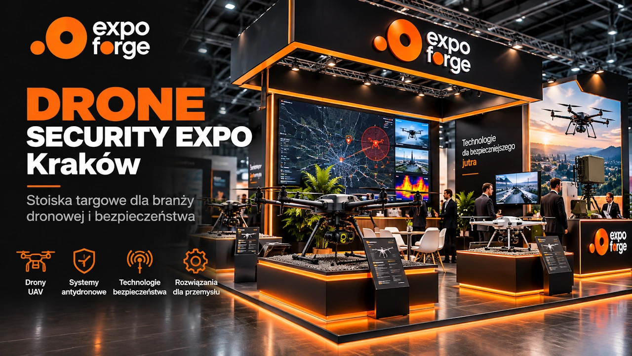 Trade booth at Drone Security Expo in Kraków