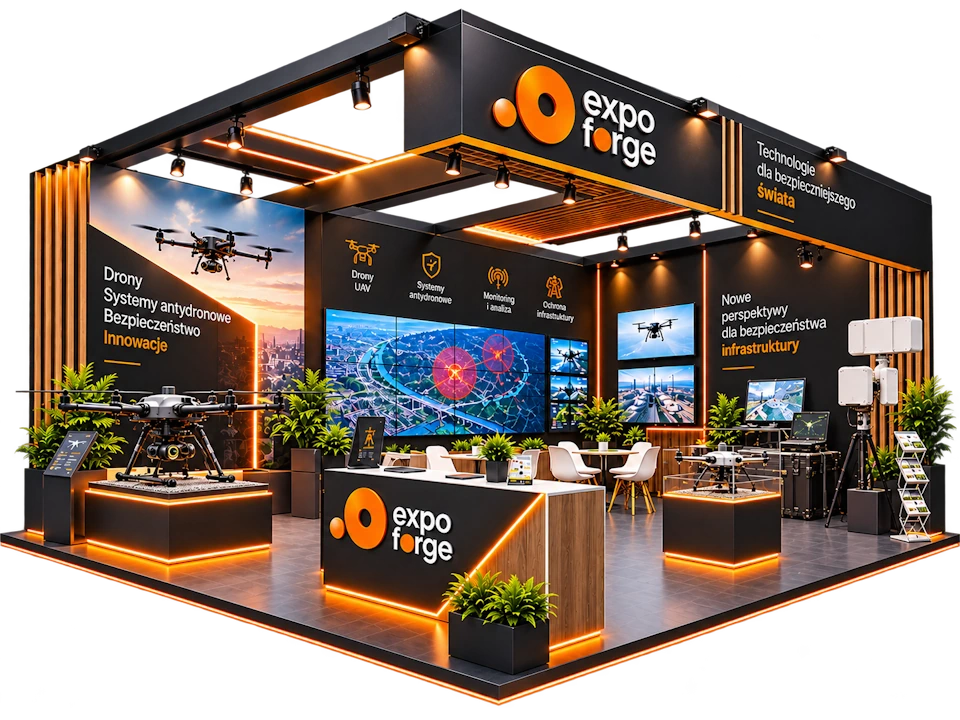 Stoisko targowe na Drone Security Expo w Krakowie