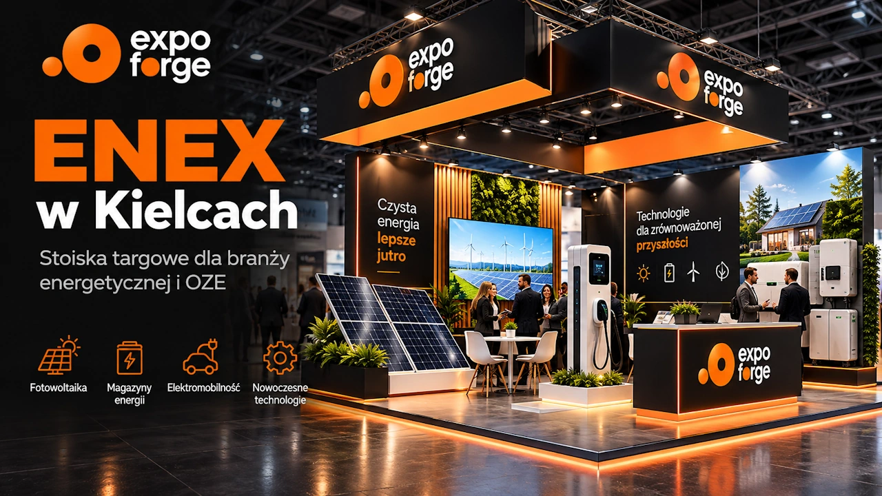 Trade booth at ENEX in Kielce – setup for the energy sector